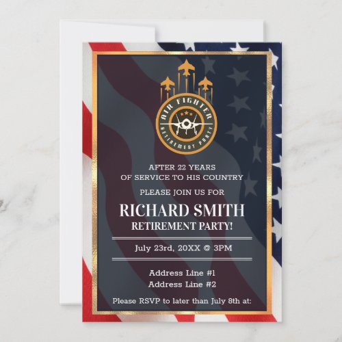 US FLAG / Air Force Retirement Invitations