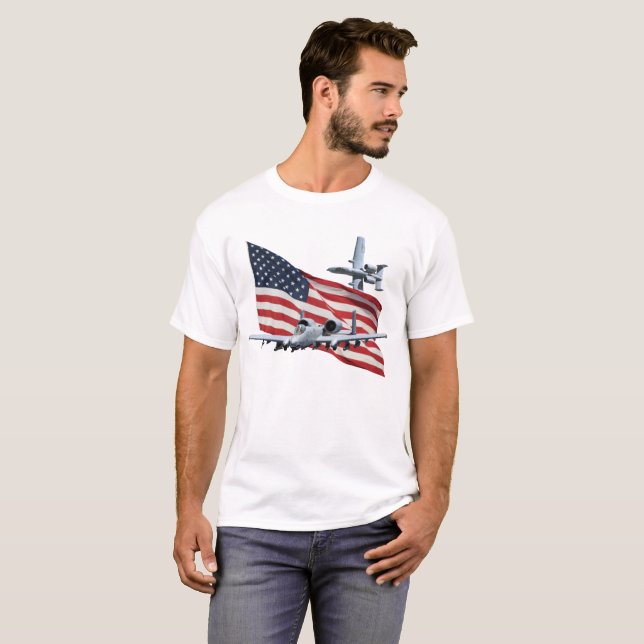 US Flag Aith A10's T-Shirt (Front Full)
