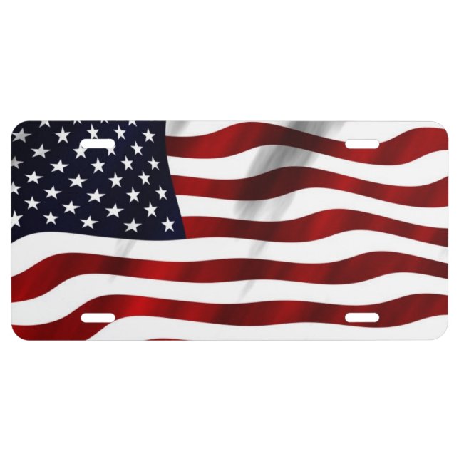 US Flag America License Plate (Front)