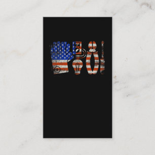 US Flag American Electrician Business Card