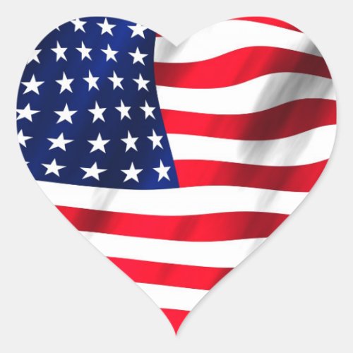 US Flag American Flag Fourth Of July Party Heart Sticker