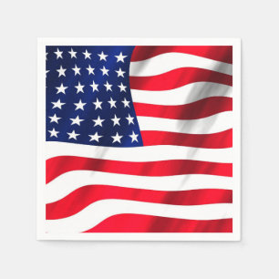 US Flag American Flag Fourth Of July Party Napkins