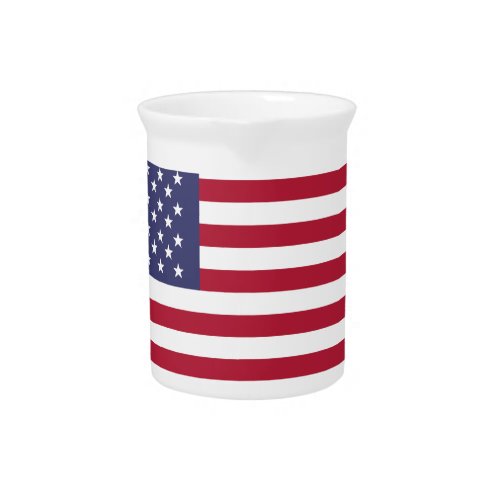 US Flag American Flag Red White Blue Stripes Stars Beverage Pitcher
