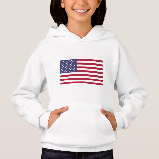 US Flag American Flag Red White Blue Stripes Stars Hoodie (Front)