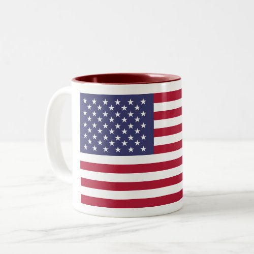 US Flag American Flag Red White Blue Stripes Stars Two_Tone Coffee Mug