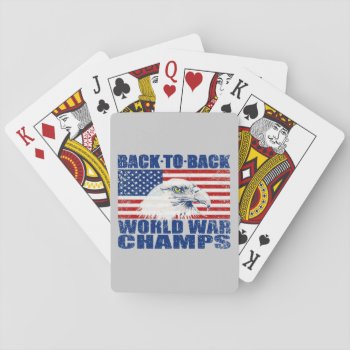 Us Flag And American Eagle World War Champs Playing Cards by zarenmusic at Zazzle