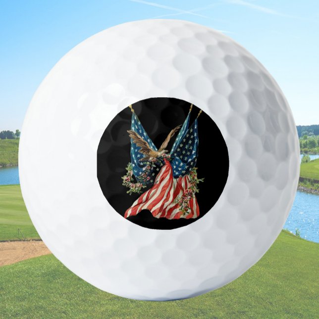 US flag and eagle patriotic red white and blue  Golf Balls (Creator Uploaded)