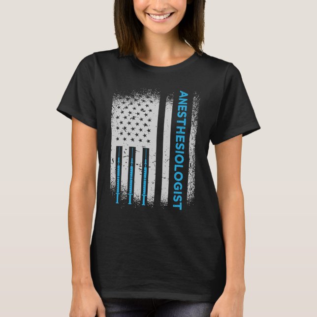 Us Flag Anesthesiologist T-Shirt (Front)