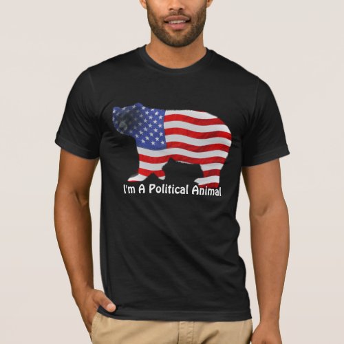 US FLAG  BEAR USA_style Political Animal T_Shirt