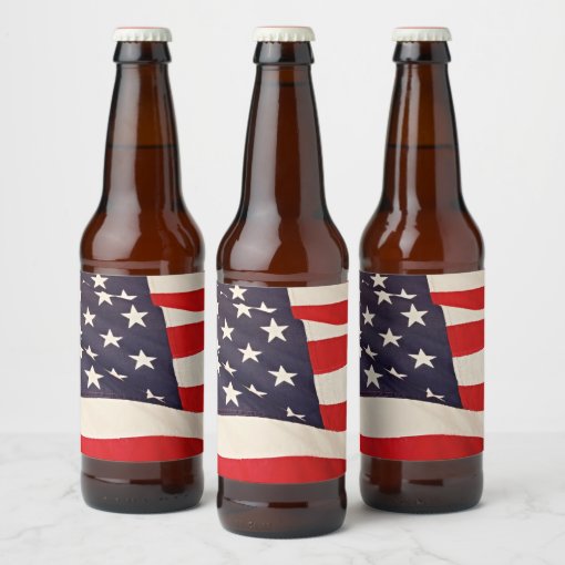 US Flag Beer Bottle Label | Zazzle