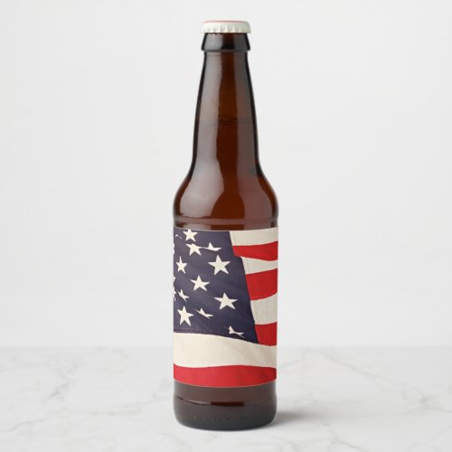 US Flag Beer Bottle Label