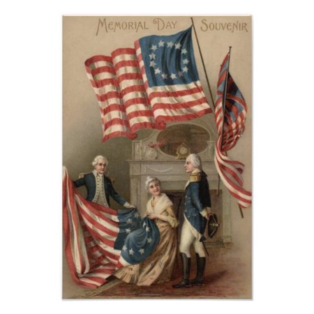 Us Flag Betsy Ross George Washington Photo Print