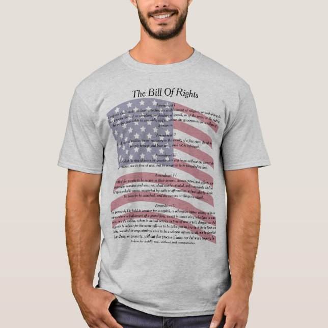 US Flag Bill Of Rights T-Shirt (Front)
