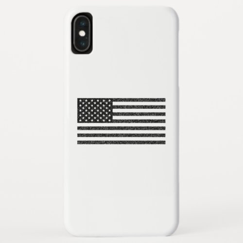 US Flag Black and White Vintage Retro iPhone XS Max Case