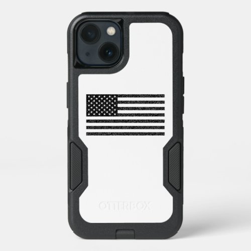 US Flag Black and White Vintage Retro iPhone 13 Case