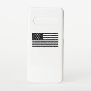 US Flag Black and White Vintage Retro Samsung Galaxy S10 Case