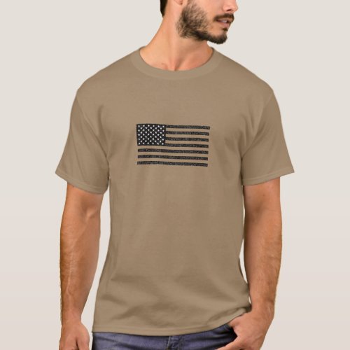 US Flag Black and White Vintage Retro T_Shirt