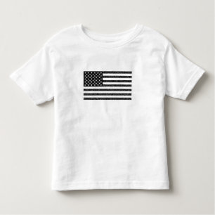 US Flag Black and White Vintage Retro Toddler T-shirt