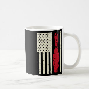 Us Flag Bowling Pin Vintage Patriotic Bowler Women Coffee Mug