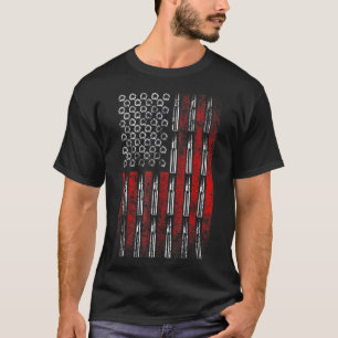 US Flag Bullets Rifle American Flag Gun Rights T-Shirt