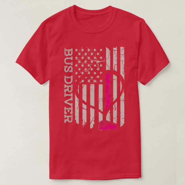 US Flag Bus Driver Blanket T-Shirt (Design Front)