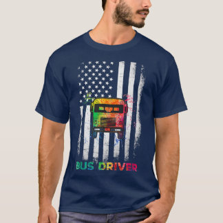 Us Flag Bus Driver Shirt