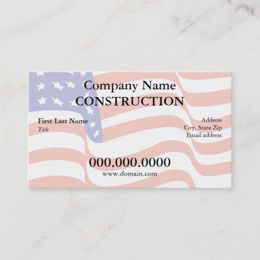 Customizable US Flag Business Card