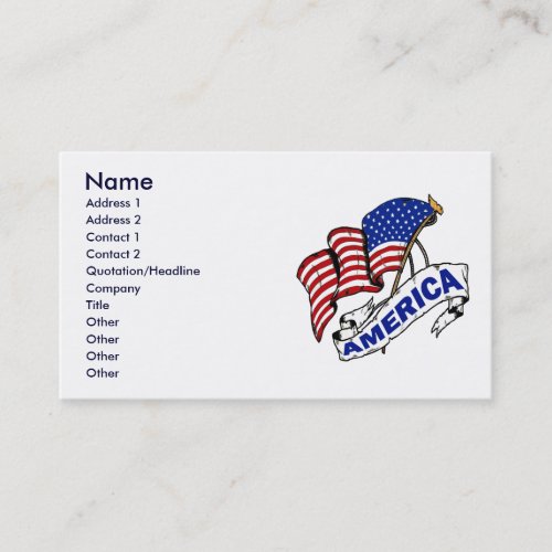 US FLAG BUSINESS CARDS