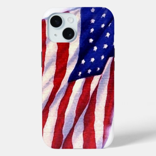 US Flag iPhone 15 Case