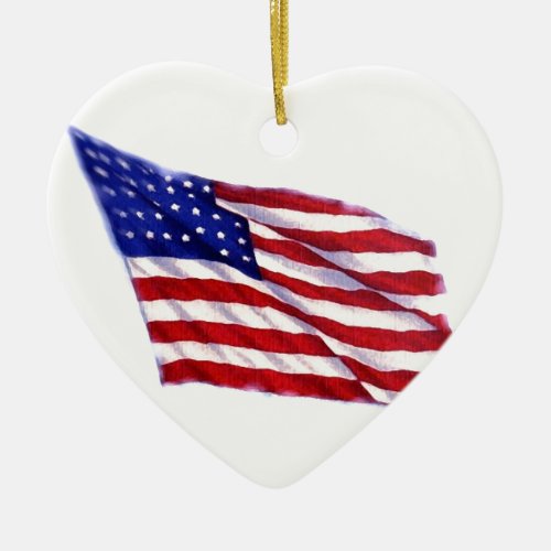 US Flag Ceramic Ornament