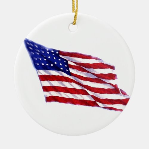 US Flag Ceramic Ornament