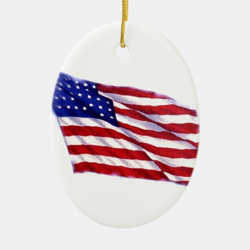 US Flag Ceramic Ornament