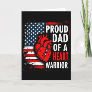 Us Flag Chd Awareness Proud Dad Of A Heart Warrior Card
