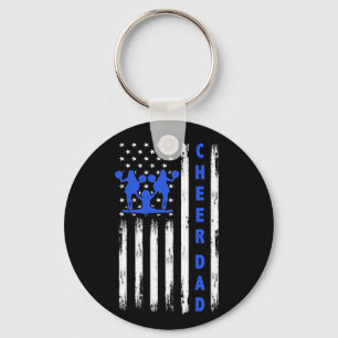 US Flag Cheer Dad Cheerleading Cheer leader Keychain