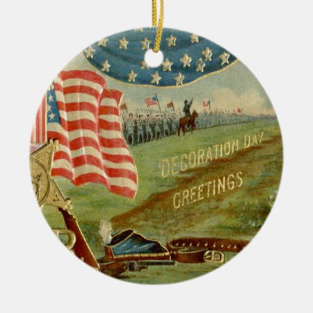 Us Flag Civil War Union Medal Ceramic Ornament