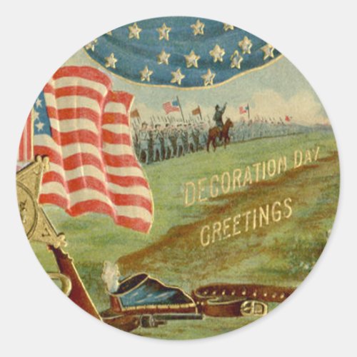 US Flag Civil War Union Medal Classic Round Sticker