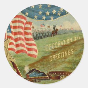 US Flag Civil War Union Medal Classic Round Sticker