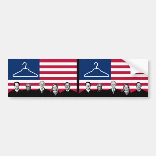 US Flag Coat Hanger SCOTUS Bumper Sticker