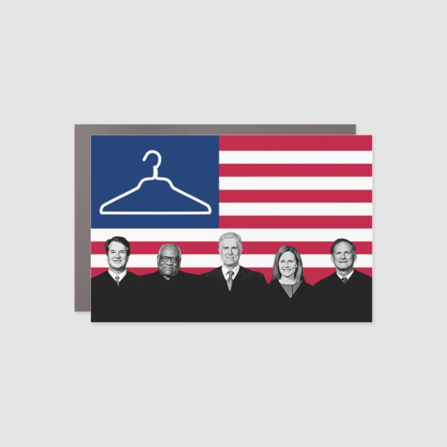 US Flag Coat Hanger SCOTUS Car Magnet (Front)