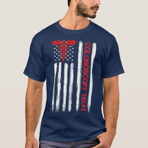 US Flag Colonoscopy Tech Technologist GI Premium T_Shirt