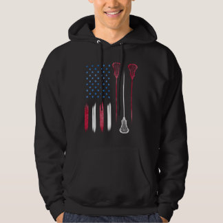 US Flag colors LAX USA Lacrosse Hoodie