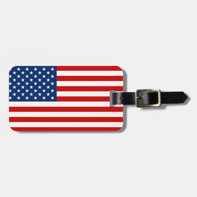 US Flag Customize Luggage Tag (Front Horizontal)