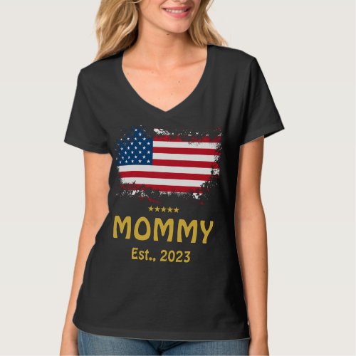 US Flag Day Ma Mom Mommy Bruh Mama Mom Established T_Shirt