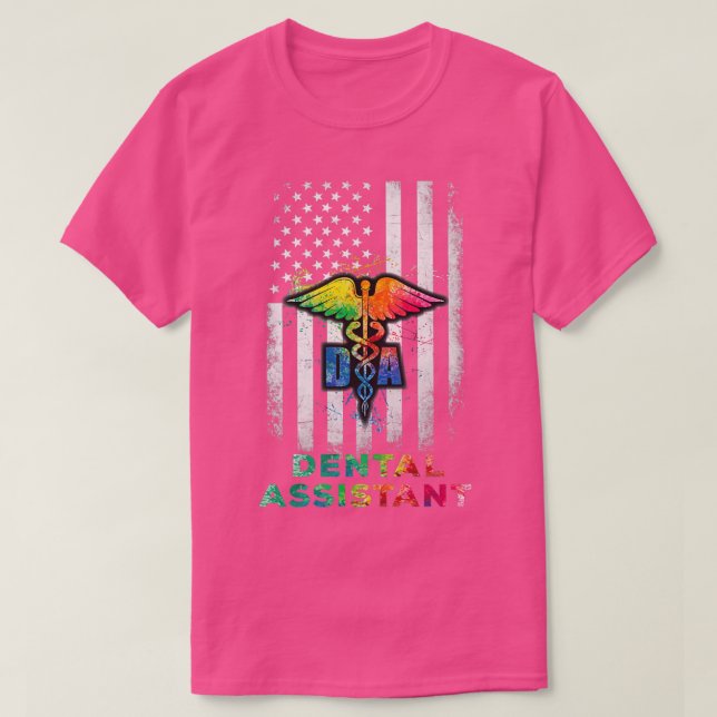 Us Flag Dental Assistant Shirt (Design Front)