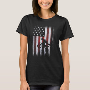 US Flag Dirt Bike Motorcycle Bike Moto Braap Motoc T-Shirt