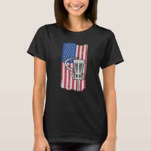 Us Flag Disc Golf Midrange Par Idea Frisbee T-Shirt