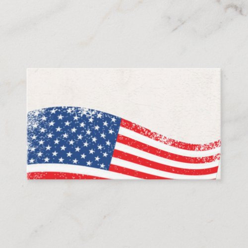 US Flag distressed patriotic red white and blue Business Card