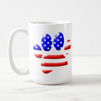 US Flag Dog Paw Print