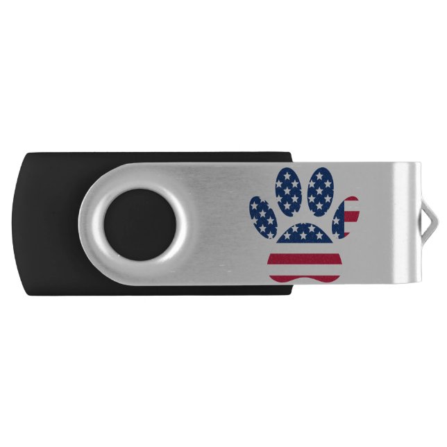 US Flag Dog Paw Print Flash Drive (Front)