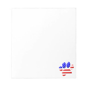 US Flag Dog Paw Print Notepad